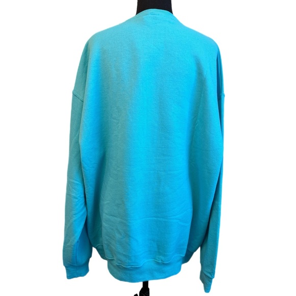 Happily Ever After Embroidered Teal Sweatshirt with Hot Pink Thread Disney - Picture 2 of 7